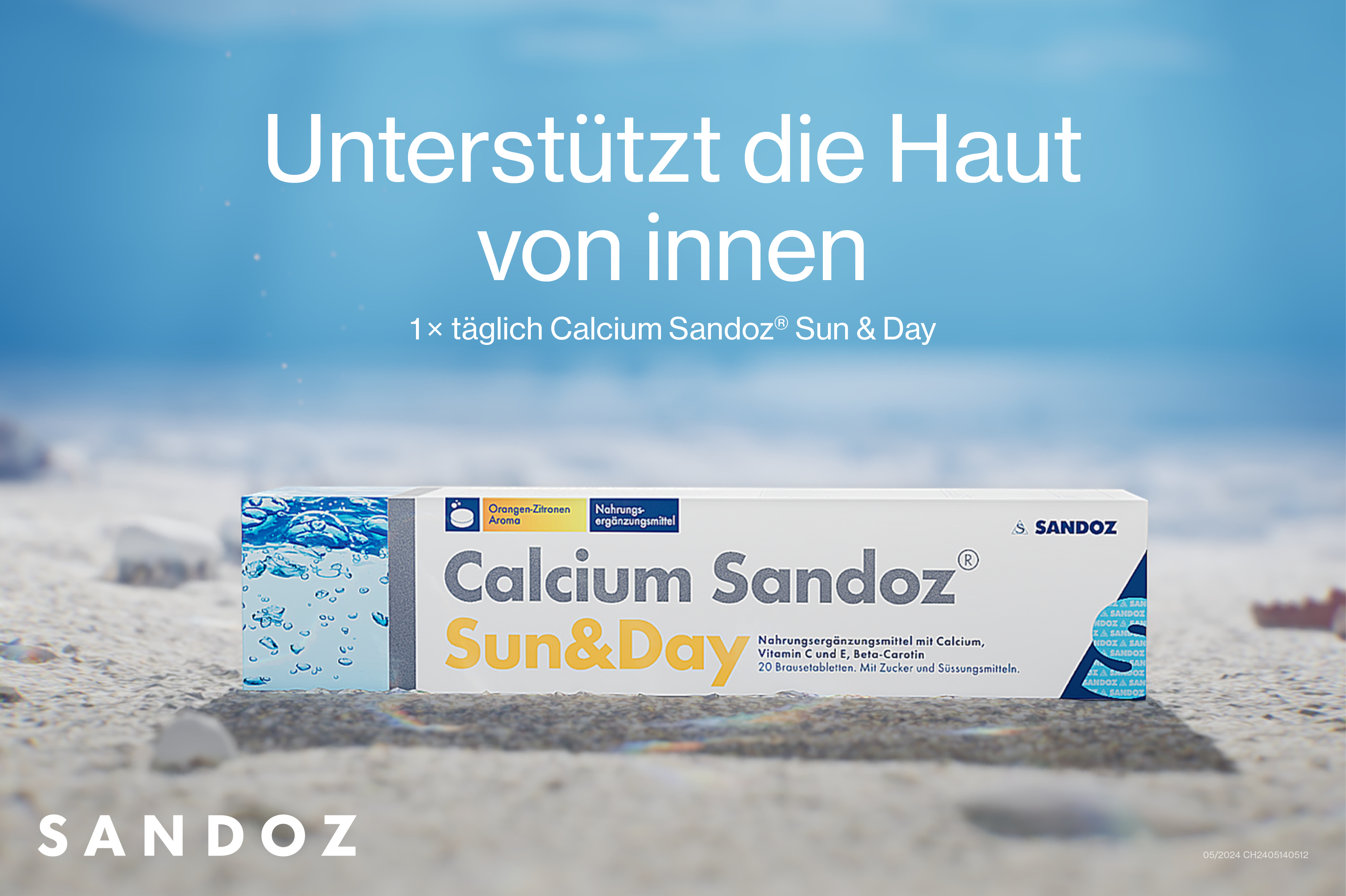 Calcium Sandoz® Sun & Day - Unterstützt die Haut von innen